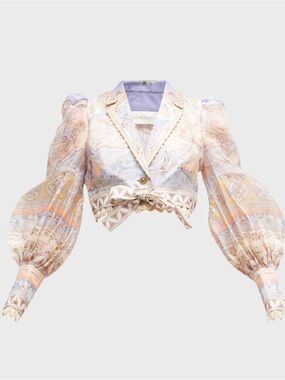 Zimmermann - High Tide printed cropped shirt